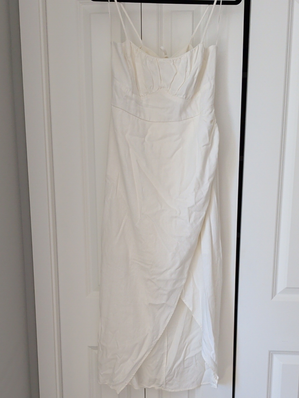 miami White Strapless Maxi Dress with Wrap Skirt